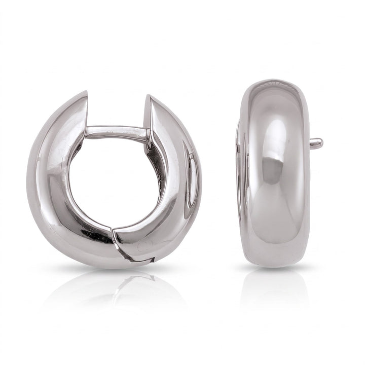White Gold High Polish Love Knot Stud Earrings