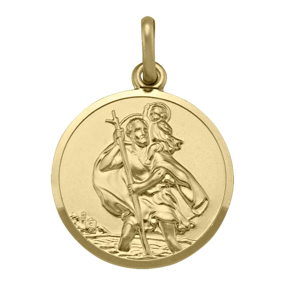 Yellow Gold St. Christopher Medal — front view