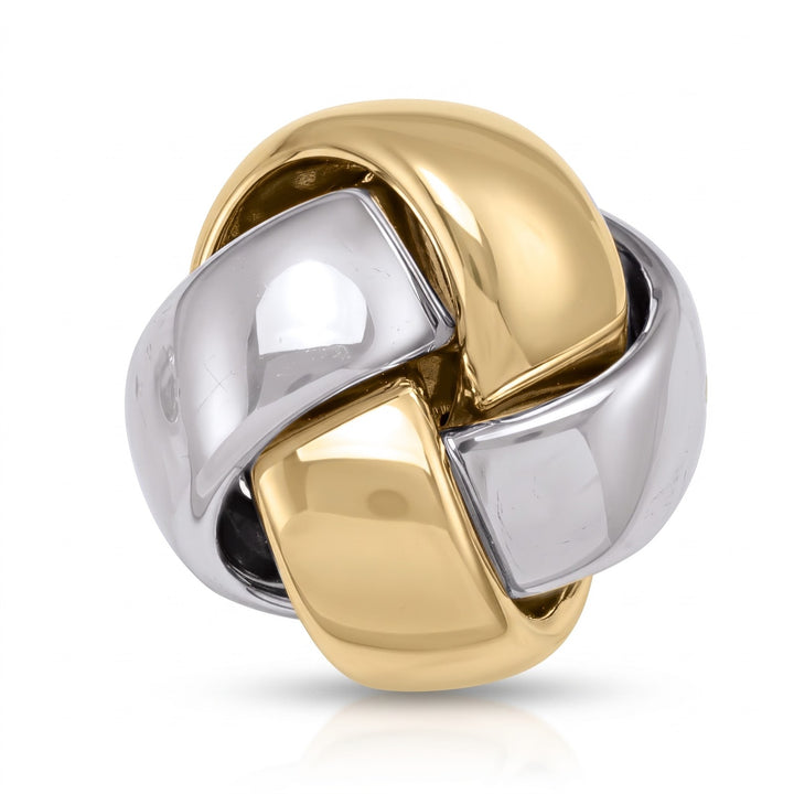 Two Tone Love Knot Stud Earrings