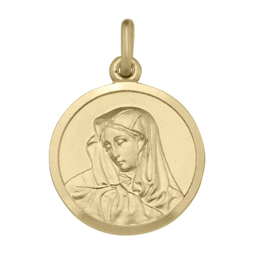 Yellow Gold Madonna Medal — front view
