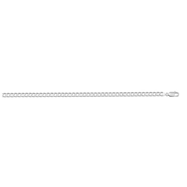 White Gold Solid Open Link Chain Necklace — 2.4mm