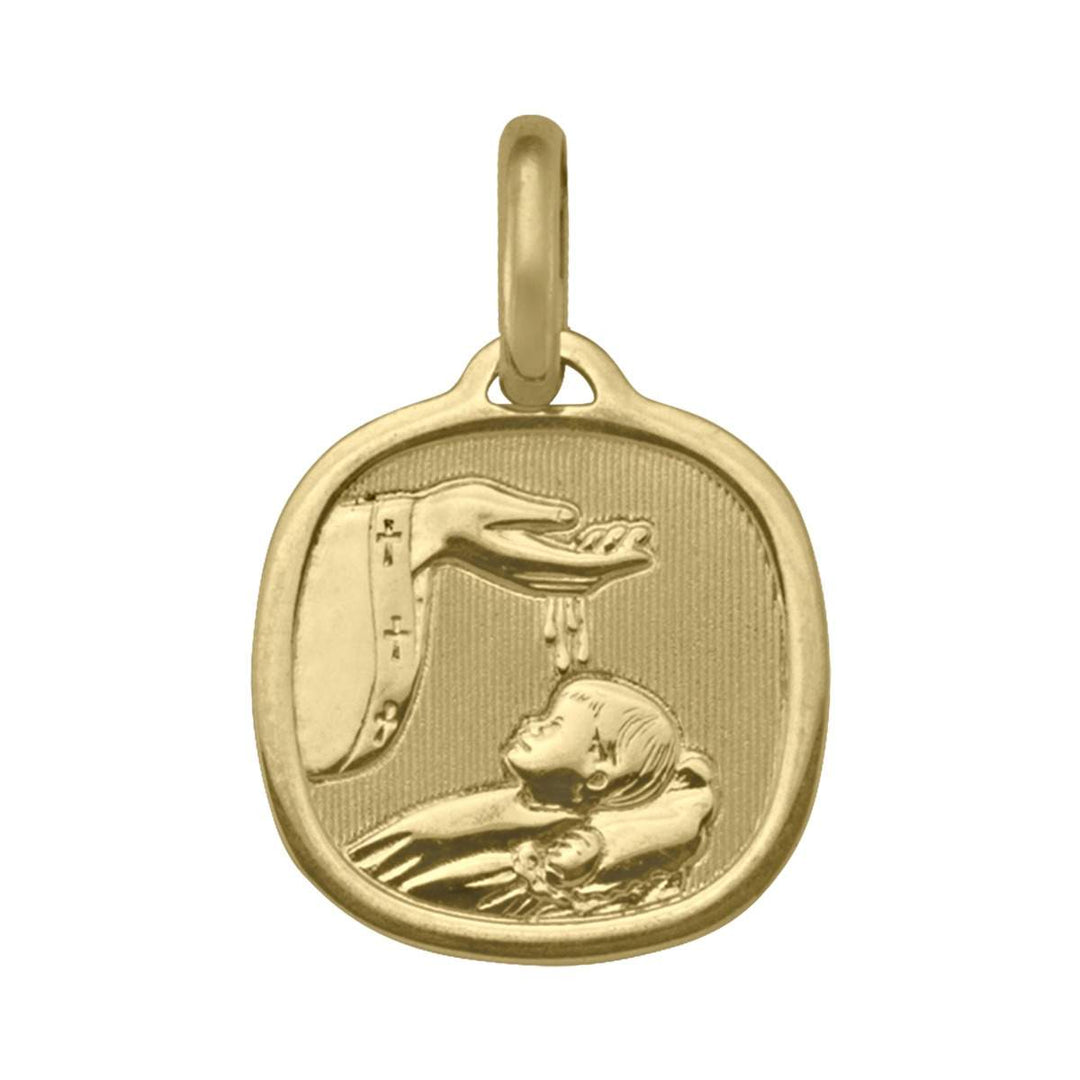 Yellow Gold Baptism Medal — front view