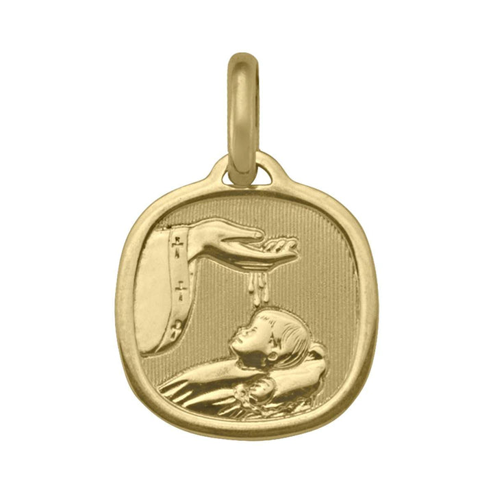 Yellow Gold Baptism Medal — front view