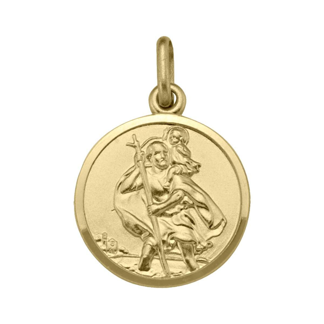 Yellow Gold St. Christopher Medal — front view
