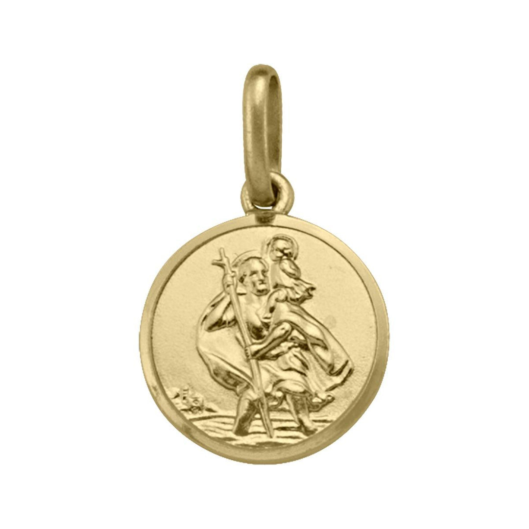 Yellow Gold St. Christopher Medal — front view