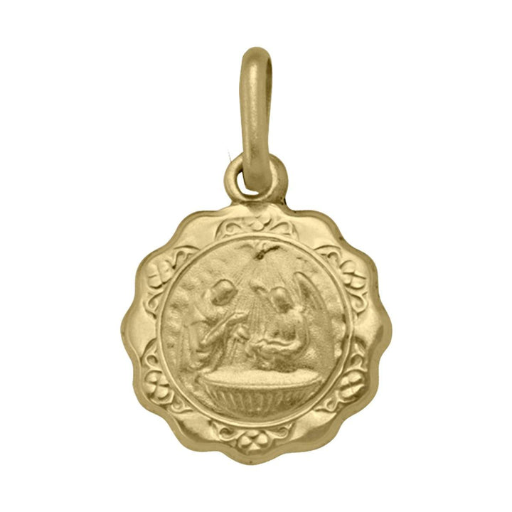 Yellow Gold Baptism Medal — front view