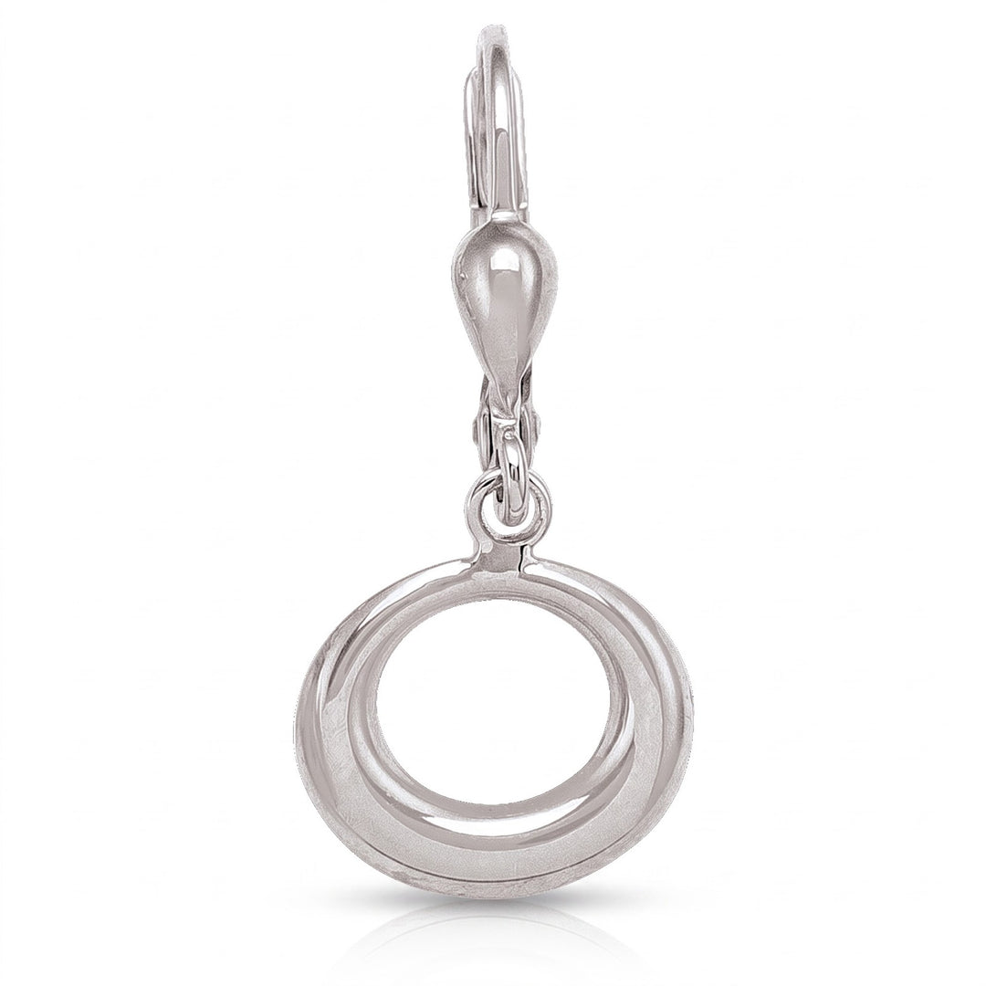 White Gold Fancy Circle Drop Earrings