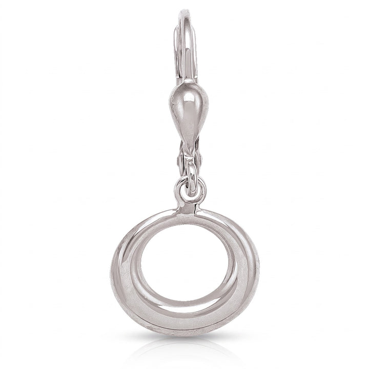 White Gold Fancy Circle Drop Earrings