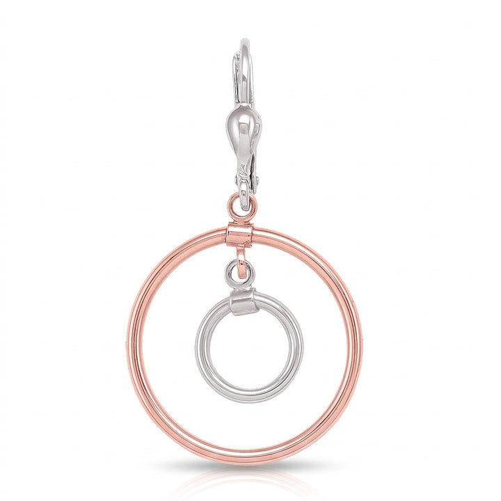 Pink And White Gold Fancy Circle Drop Earrings