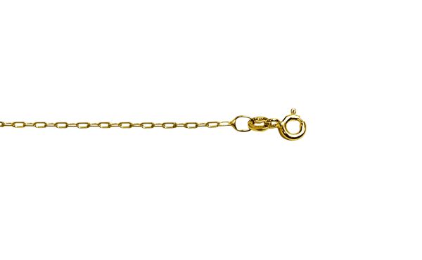 Yellow Gold Solid Mini Paper Clip Chain Necklace — 1.1mm