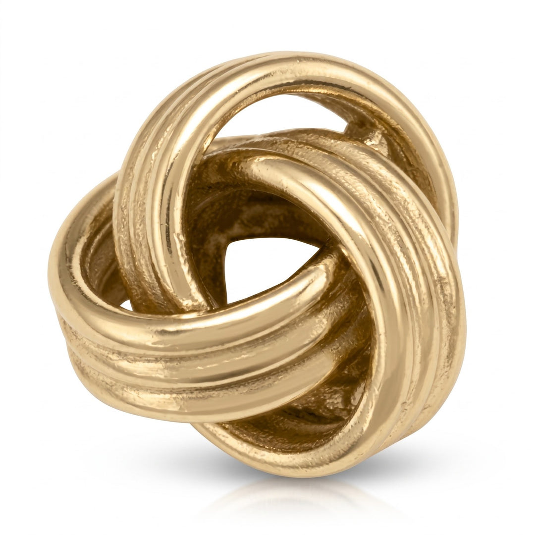 Yellow Gold Love Knot Stud Earrings