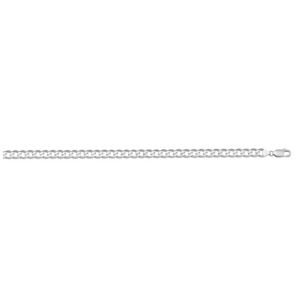 White Gold Solid Open Link Chain Necklace — 3mm