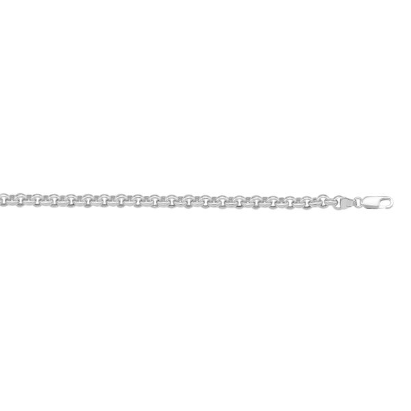 White Gold Hollow Rolo Chain Necklace — 3.8mm