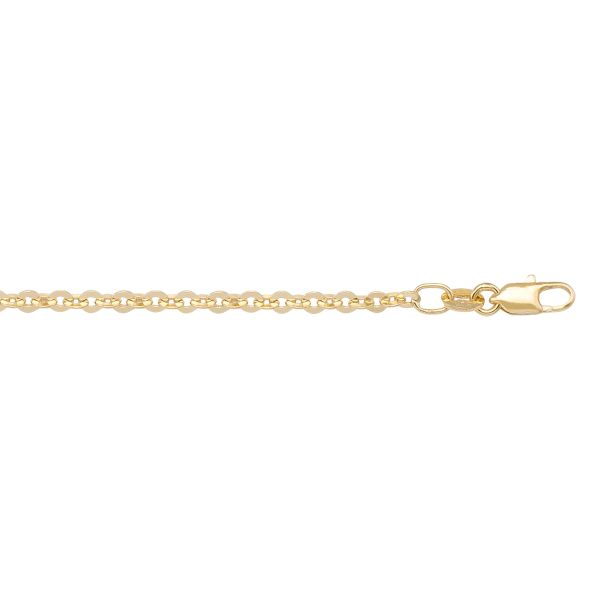 Yellow Gold Solid Cable Chain Necklace — 2mm