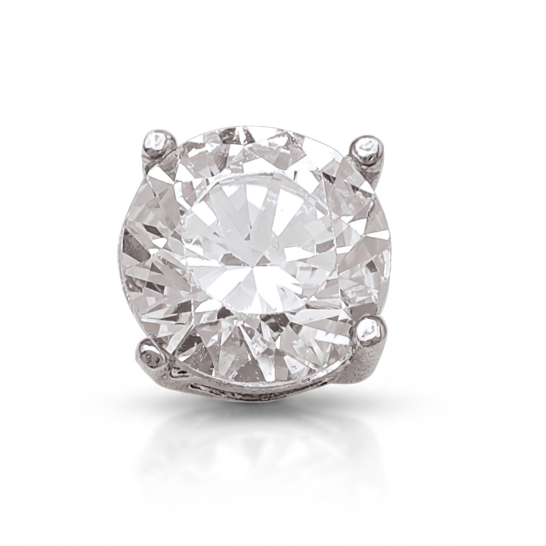 White Gold 6mm CZ Stud Earrings