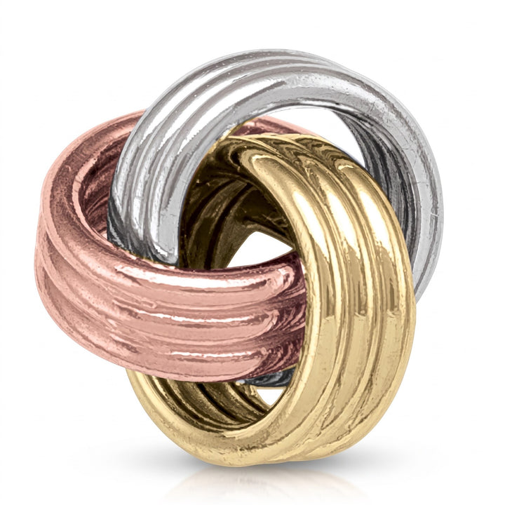 Two Tone Love Knot Stud Earrings