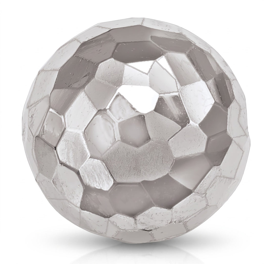White Gold Diamond Cut Ball Earrings