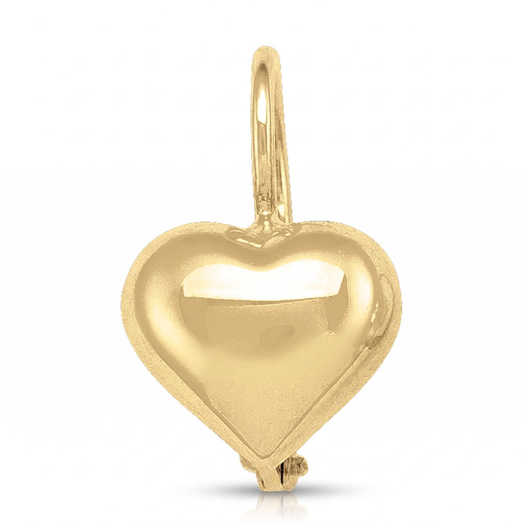 Yellow Gold Heart Shape French Back Earrings