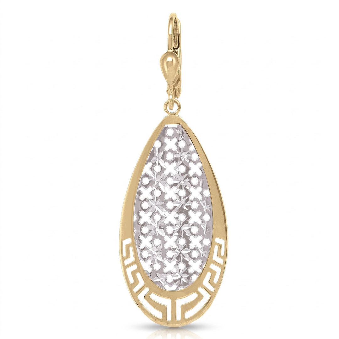 Two Tone Fancy Drop Earrings