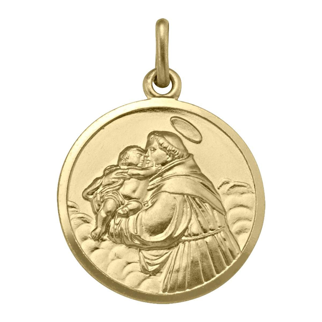 Yellow Gold St. Anthony Medal — front view