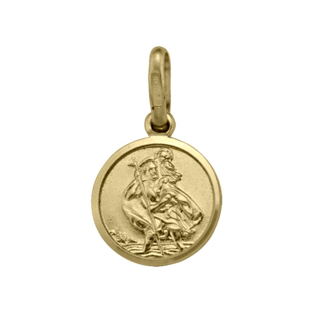 Yellow Gold St. Christopher Medal — front view