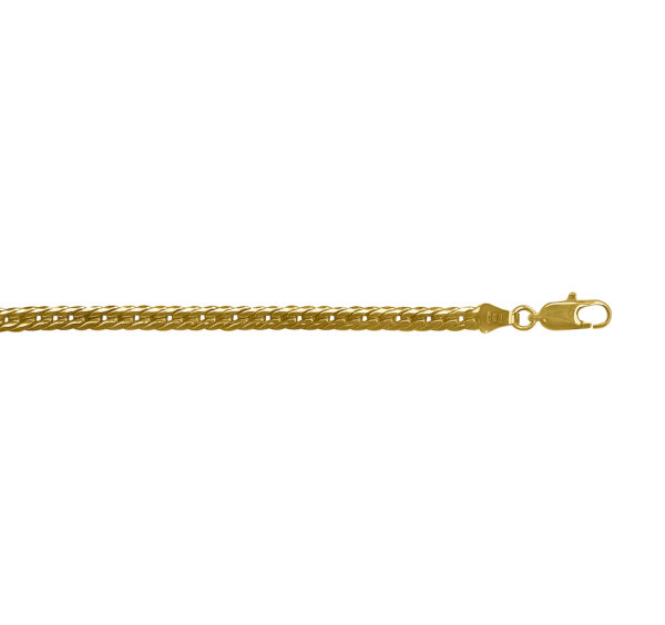 Yellow Gold Hollow Herringbone Chain Necklace — 4mm