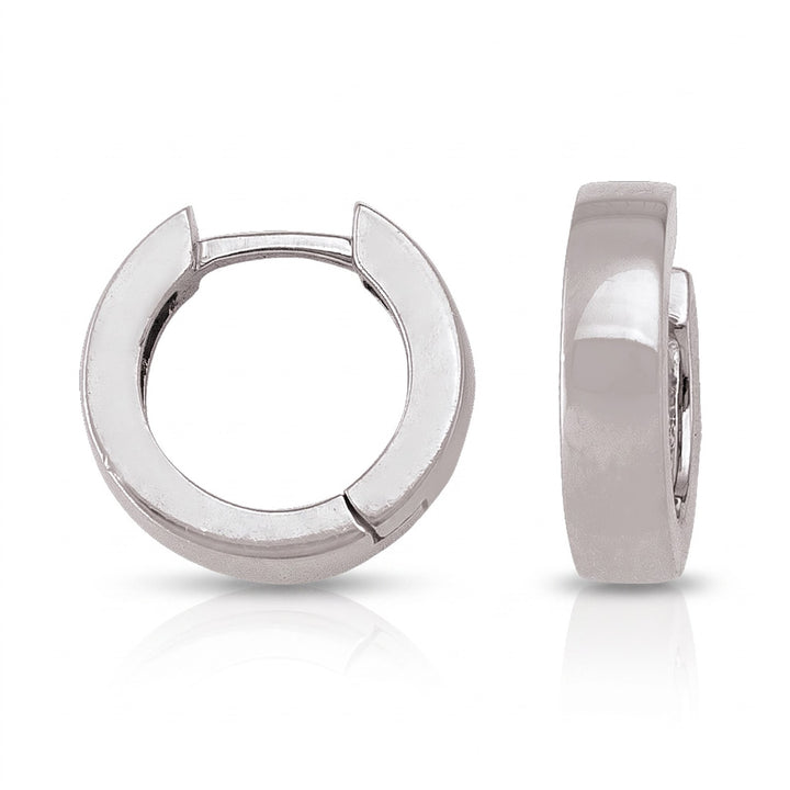White Gold Huggie Earrings