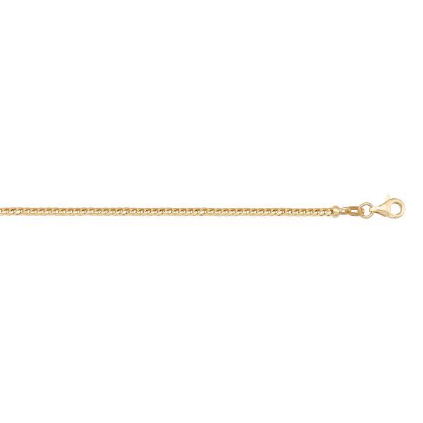 Yellow Gold Solid Franco Chain Necklace — 1mm