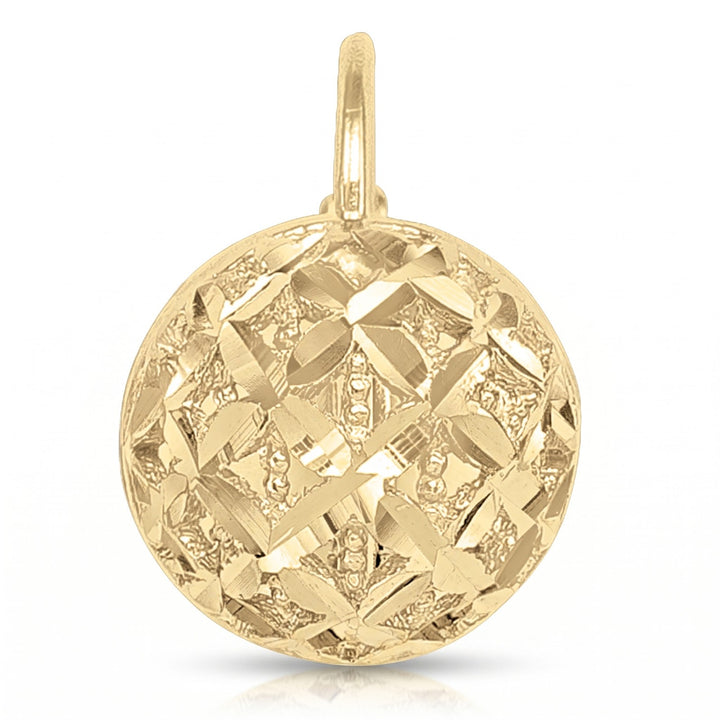 Yellow Gold Diamond Cut French Back Half Ball Earrings
