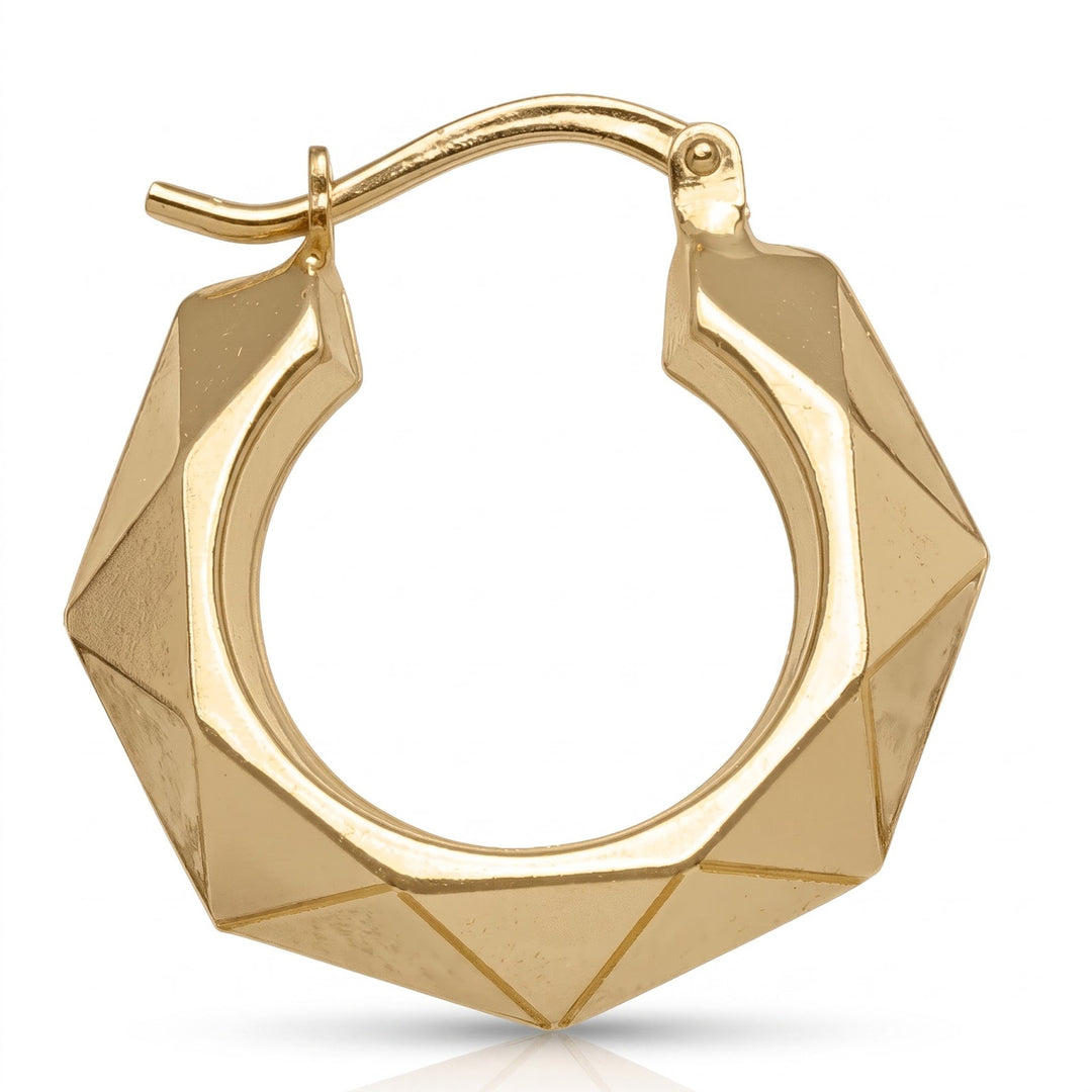Yellow Gold Fancy Hoop Earrings, 19.8mm