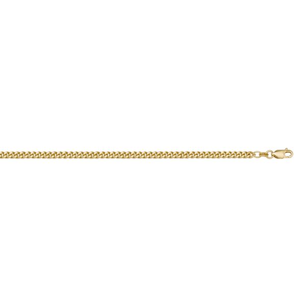 Yellow Gold Solid Curb Chain Necklace — 1.4mm
