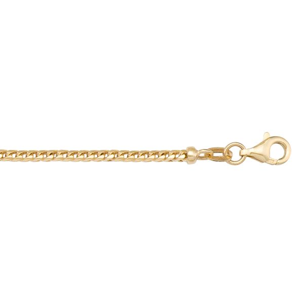 Yellow Gold Solid Franco Chain Necklace — 2.1mm