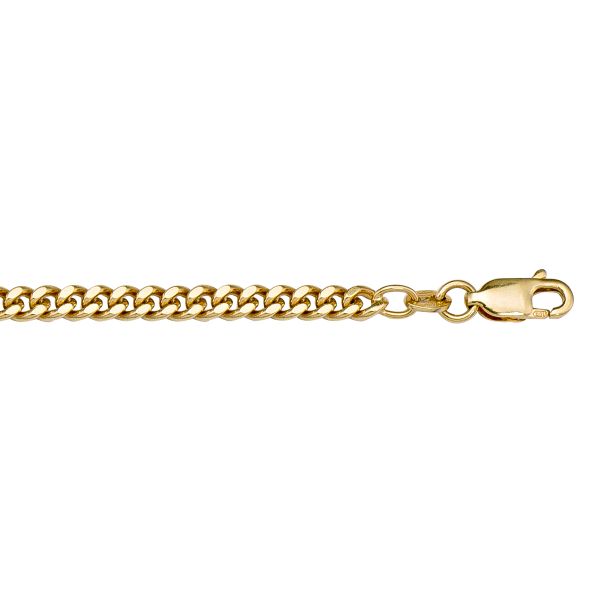 Yellow Gold Solid Curb Chain Necklace — 3.5mm