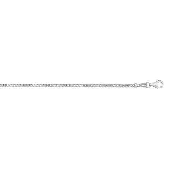 White Gold Solid Franco Chain Necklace — 1mm