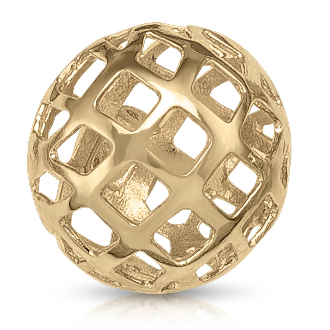 Yellow Gold Filigri Ball Stud Earrings
