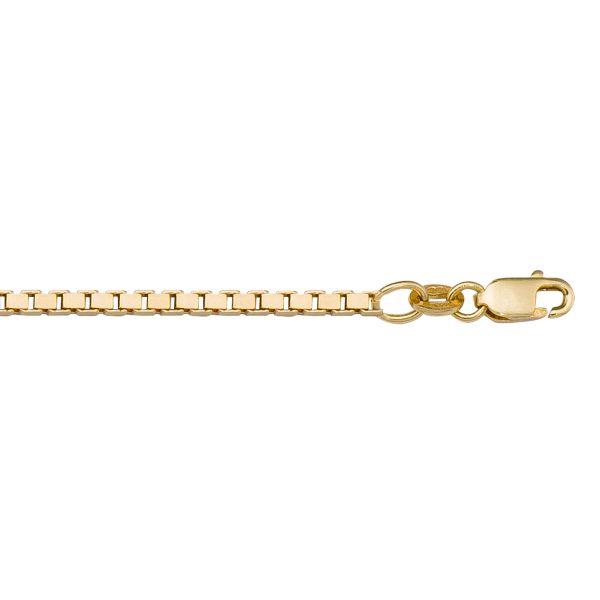 Yellow Gold Solid Box Chain Necklace — 1.9mm