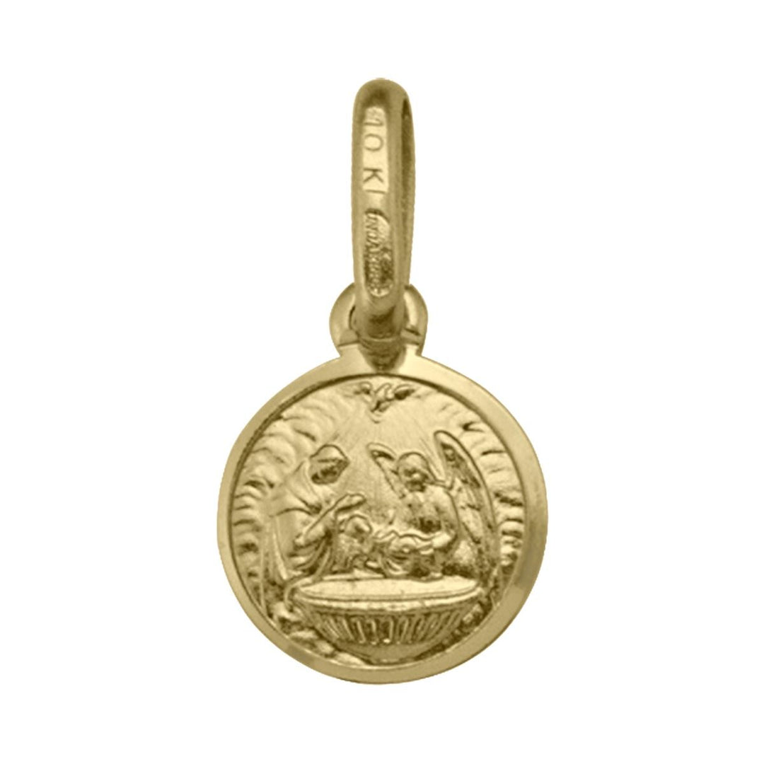 Yellow Gold Baptism Medal — front view