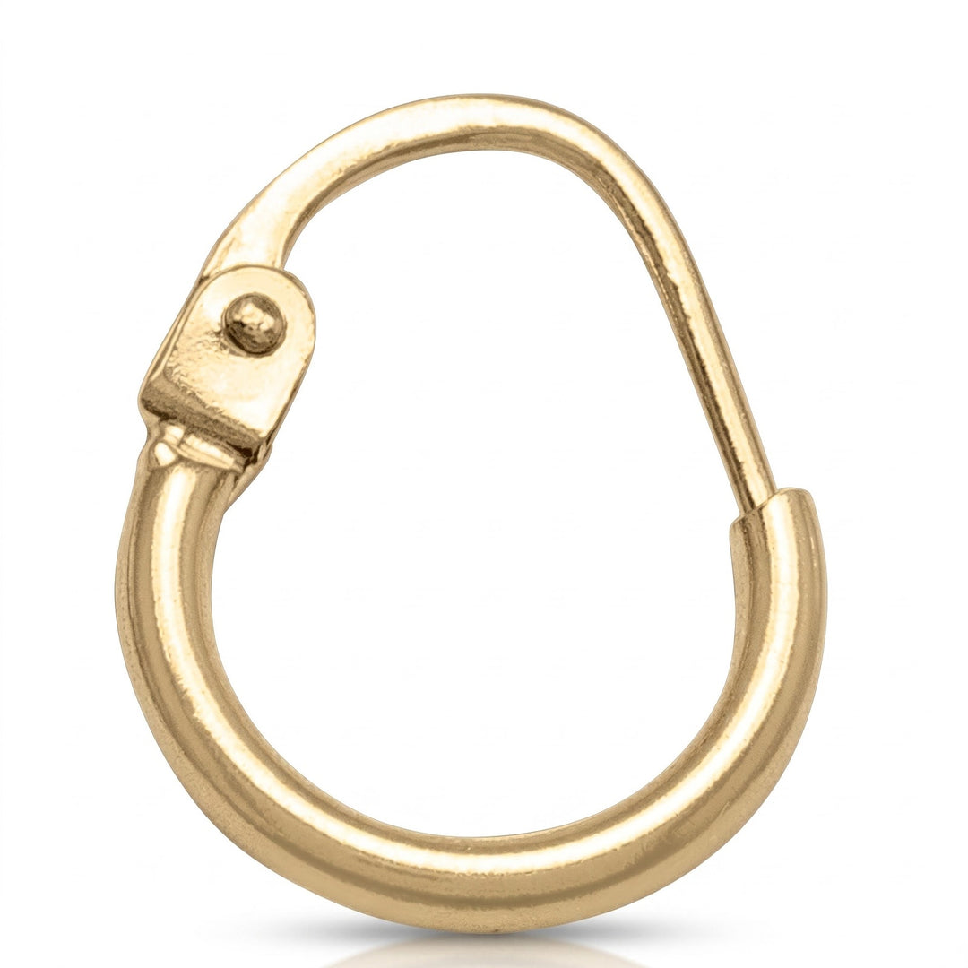 Yellow Gold 2mm Tube Wire Hoop Earrings, 11.5mm
