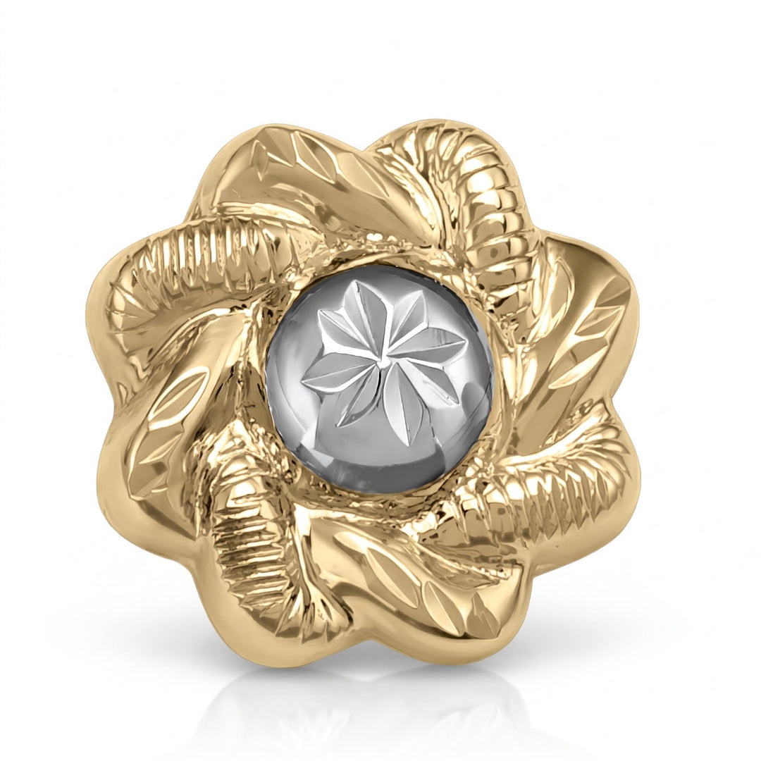 Two Tone Flower Stud Earrings