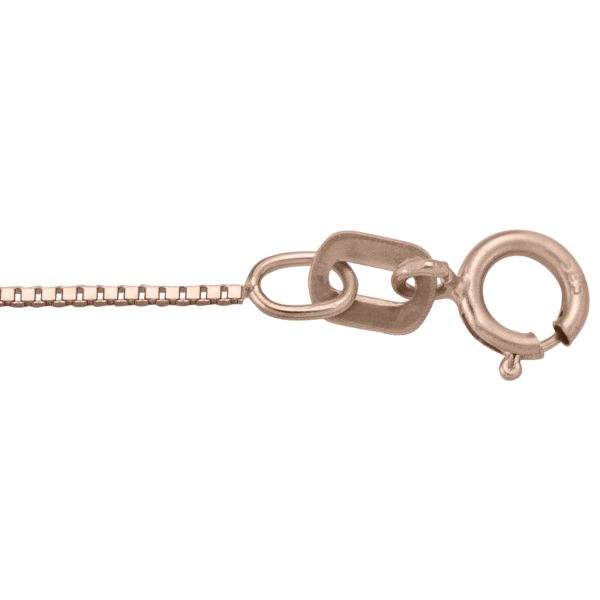 Rose Gold Solid Box Chain Necklace — 0.6mm