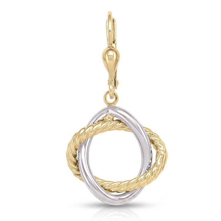 Two Tone Fancy Knot Drop Earrings