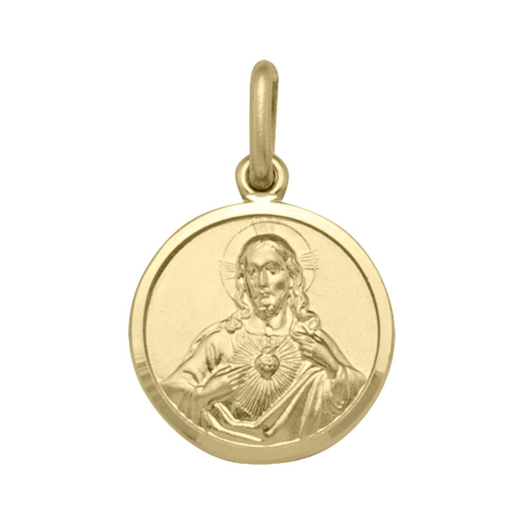 Yellow Gold Scapular Medal — front view