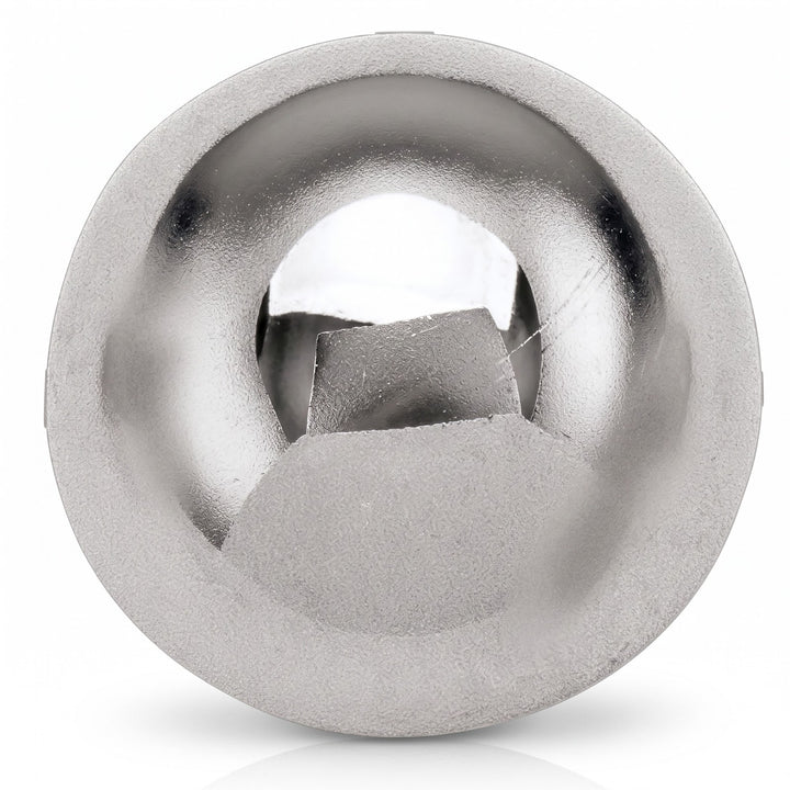 White Gold Half Ball High Polish Stud Earrings