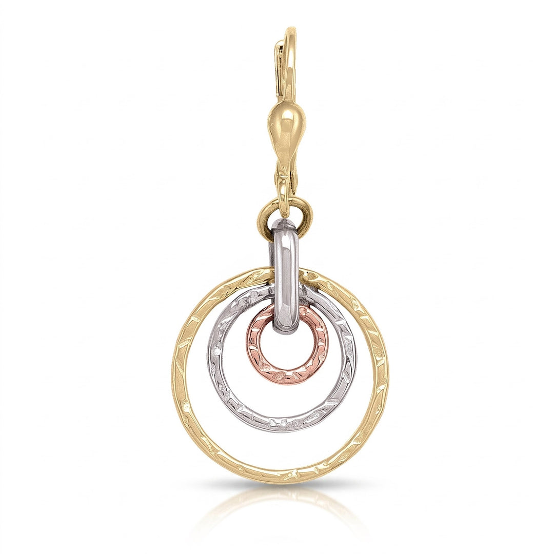 Tri Colour Fancy Circle Drop Earrings