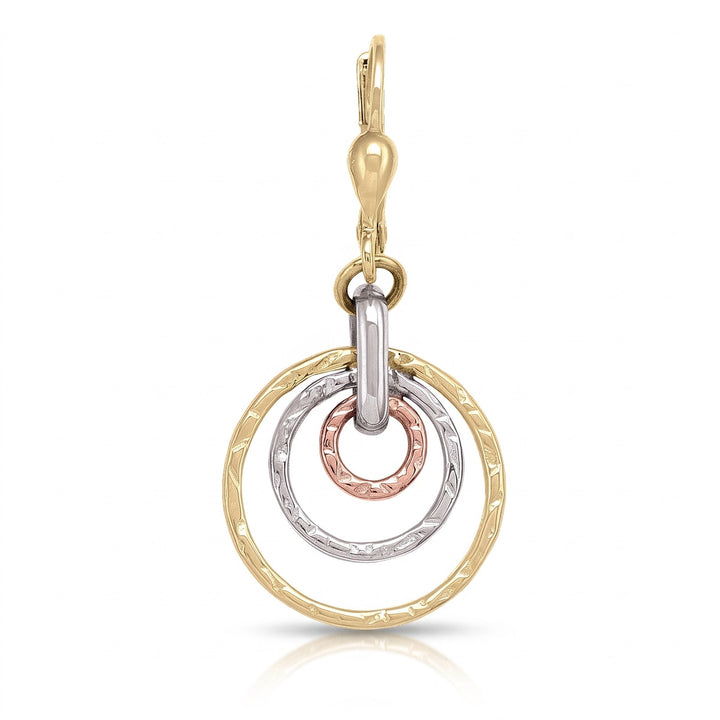 Tri Colour Fancy Circle Drop Earrings