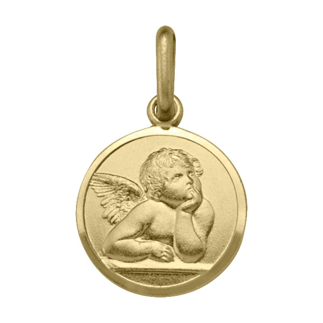 Yellow Gold Angel Medal — front view