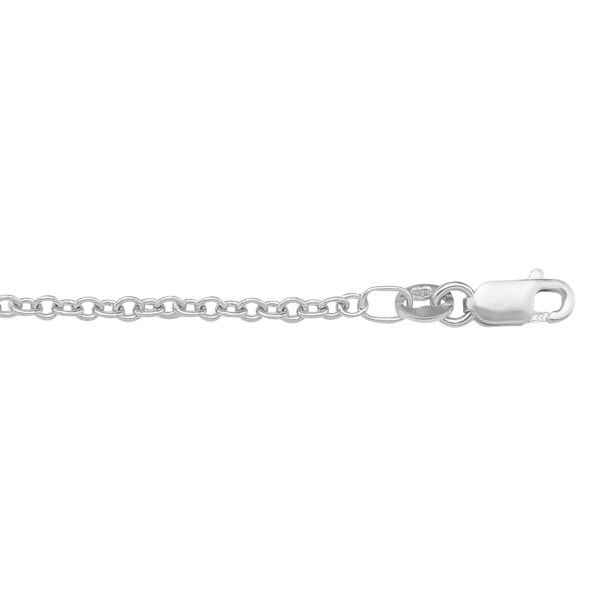 White Gold Solid Cable Chain Necklace — 2mm