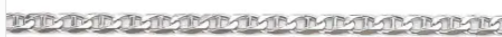 White Gold Solid Flat Anchor Chain Necklace — 4mm