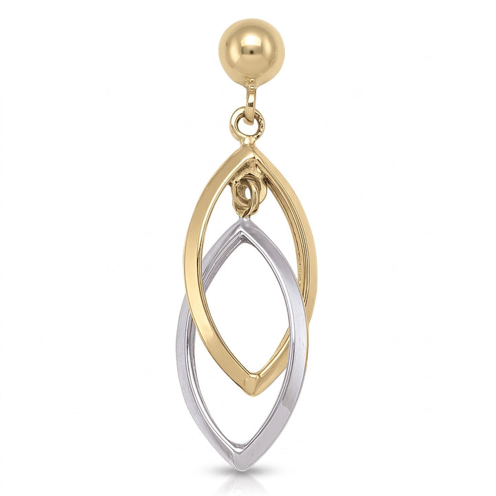 Two Tone Fancy Drop Earrings