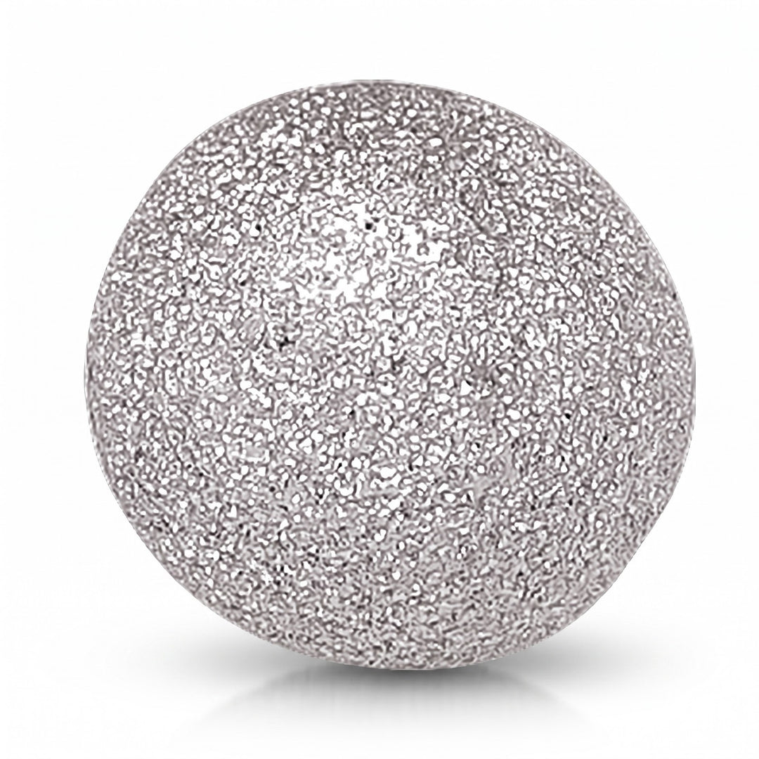 White Gold Satin Finish Ball Stud Earrings